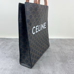 Celine CABAS Small Vertical Handbag with Logo Print Canvas 191542BZK.04LU