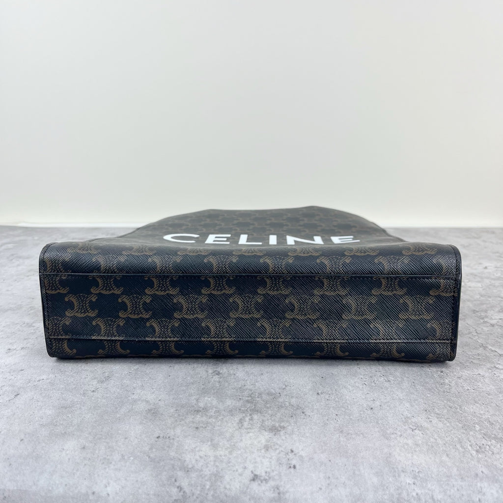 Celine CABAS Small Vertical Handbag with Logo Print Canvas 191542BZK.04LU