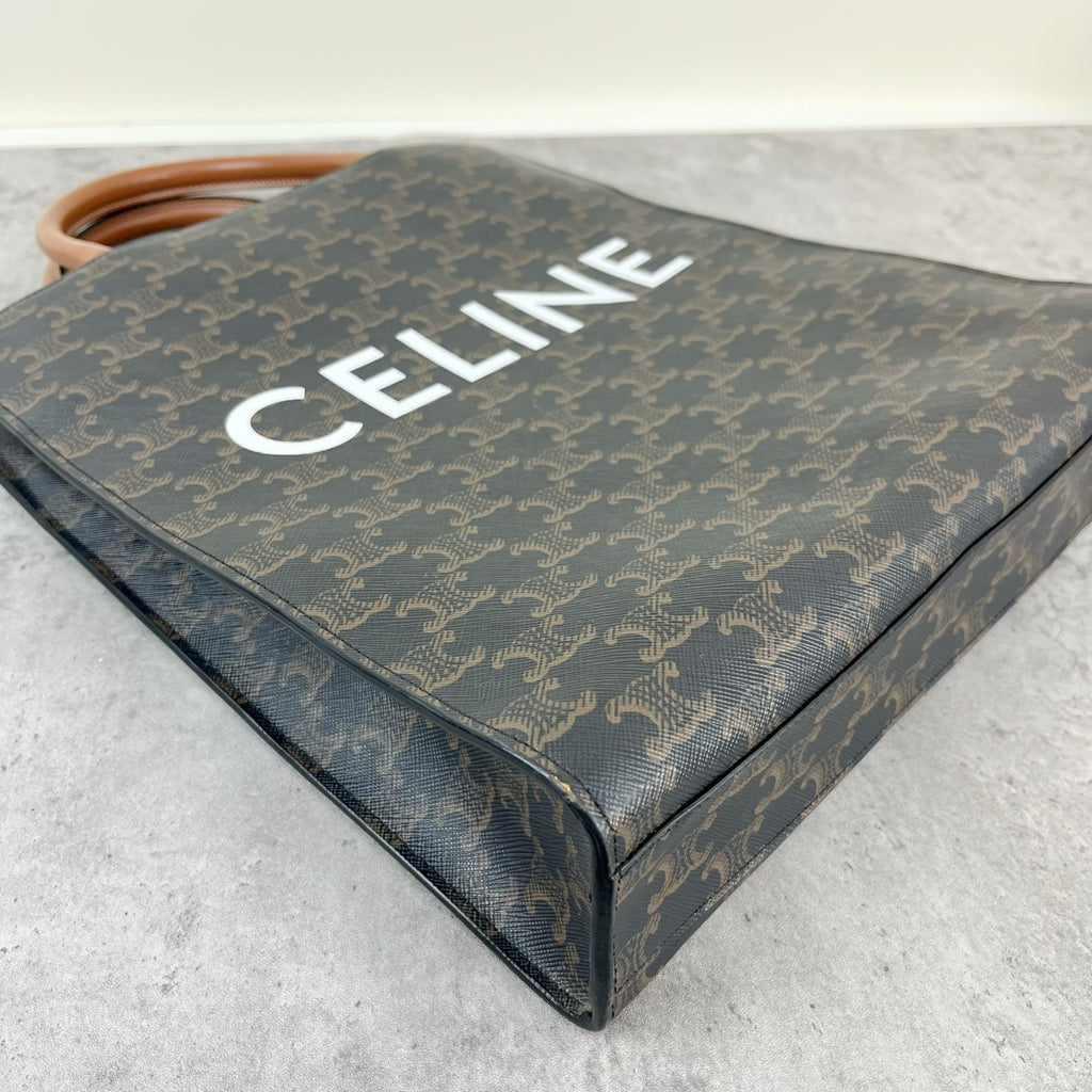Celine CABAS Small Vertical Handbag with Logo Print Canvas 191542BZK.04LU