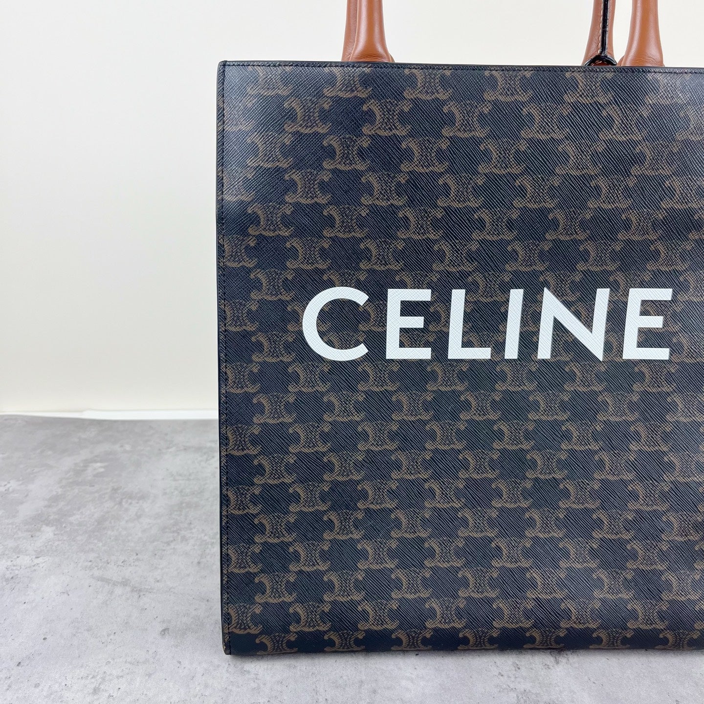 Celine CABAS Small Vertical Handbag with Logo Print Canvas 191542BZK.04LU