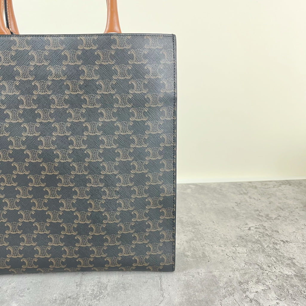 Celine CABAS Small Vertical Handbag with Logo Print Canvas 191542BZK.04LU