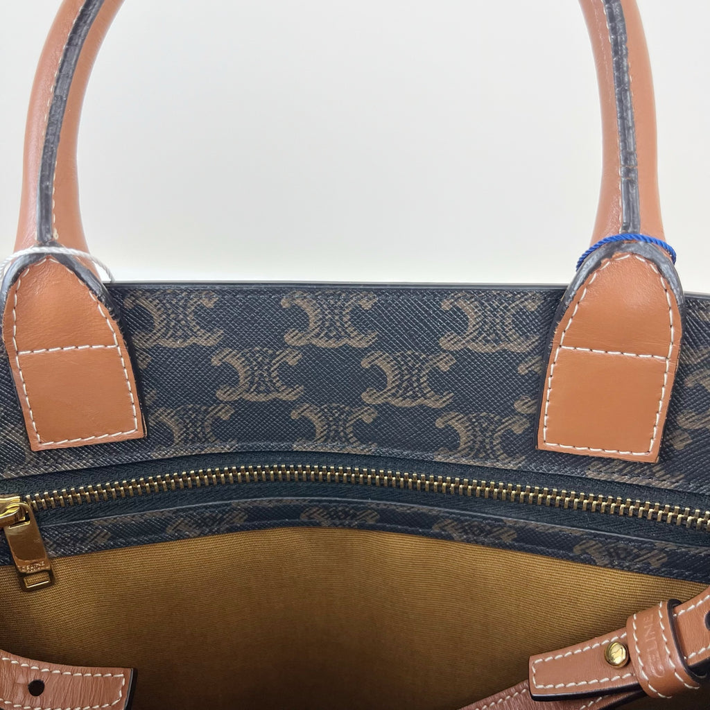 Celine CABAS Small Vertical Handbag with Logo Print Canvas 191542BZK.04LU