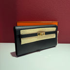 Hermes Kelly Classic To Go Wallet Black Crossbody 19.7 cm long x 11.5 cm wide x 1.5 cm thick H080253CC89