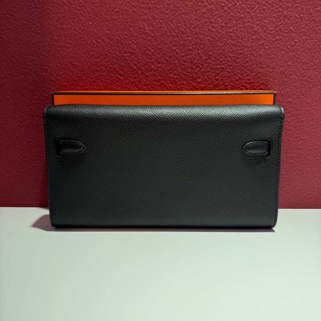 Hermes Kelly Classic To Go Wallet Black Crossbody 19.7 cm long x 11.5 cm wide x 1.5 cm thick H080253CC89