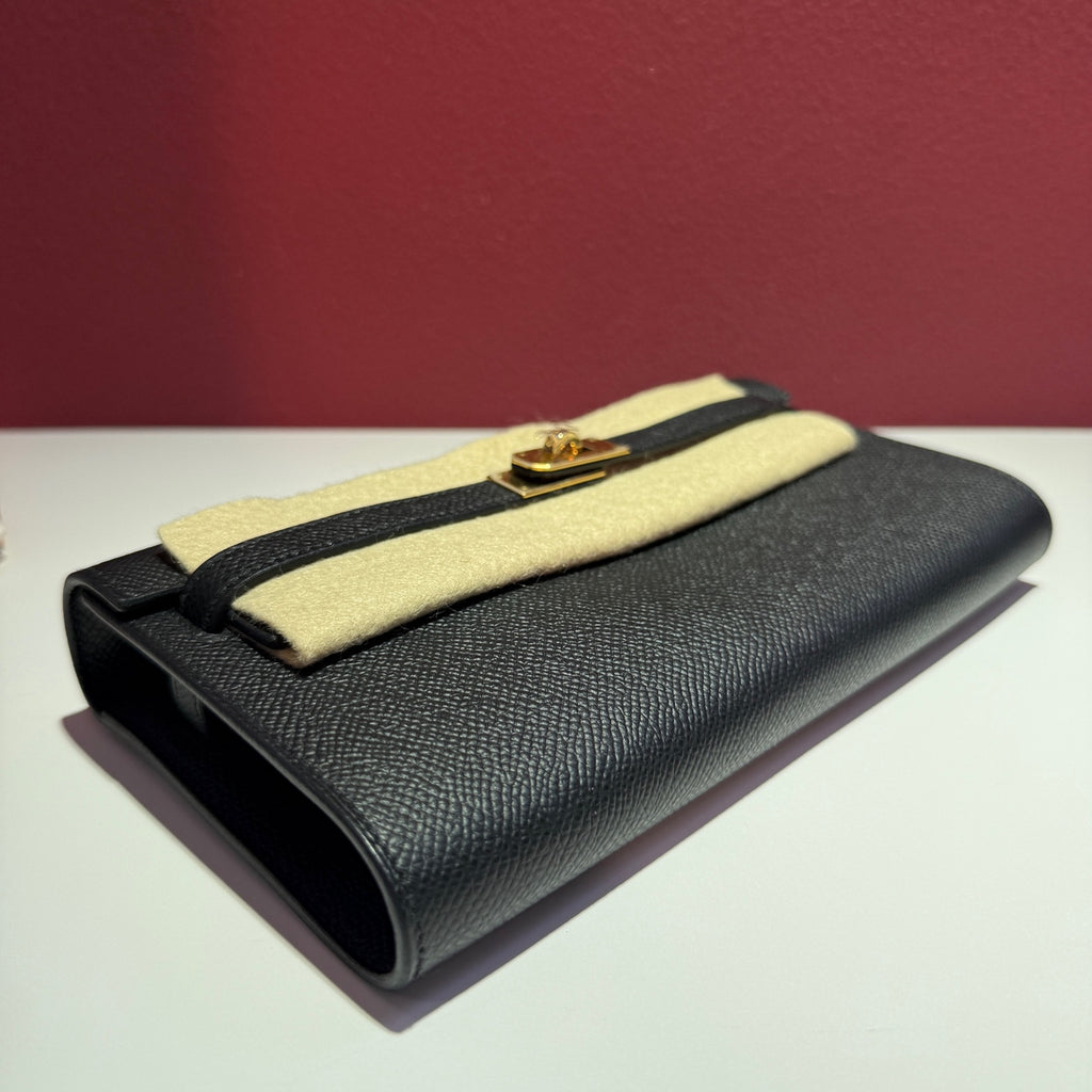 Hermes Kelly Classic To Go Wallet Black Crossbody 19.7 cm long x 11.5 cm wide x 1.5 cm thick H080253CC89