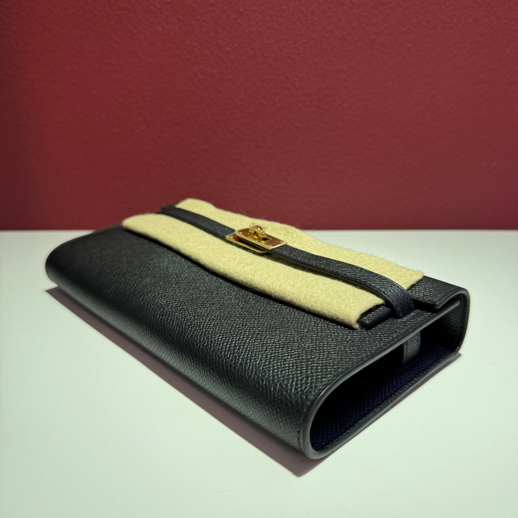 Hermes Kelly Classic To Go Wallet Black Crossbody 19.7 cm long x 11.5 cm wide x 1.5 cm thick H080253CC89