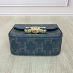 Celine TRIOMPHE mini logo-print calfskin handbag Gold 10I512DQB.04LU