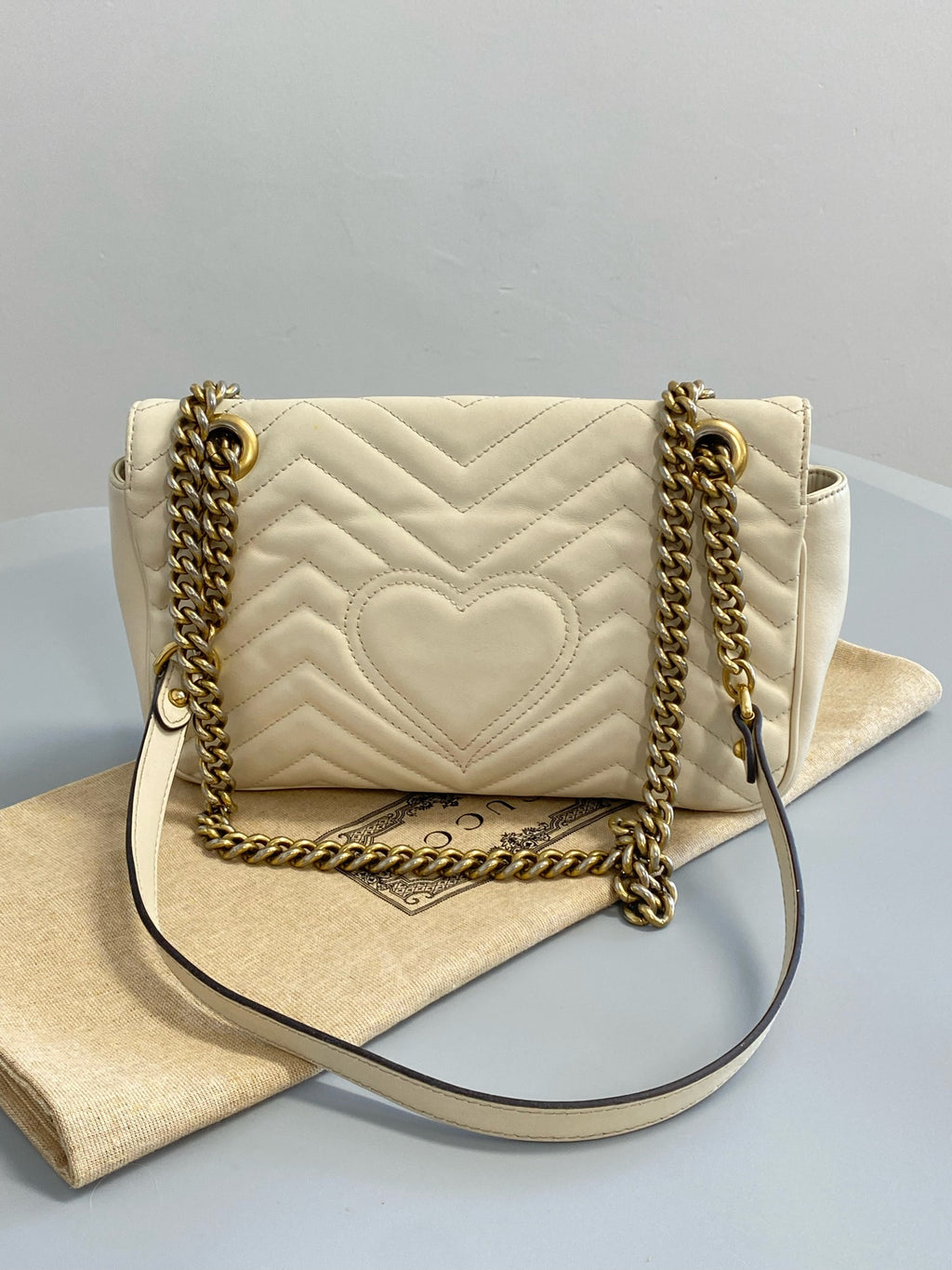 Gucci GGMarmont Collection Small Shoulder Bag Metal White 443497AABZC1712