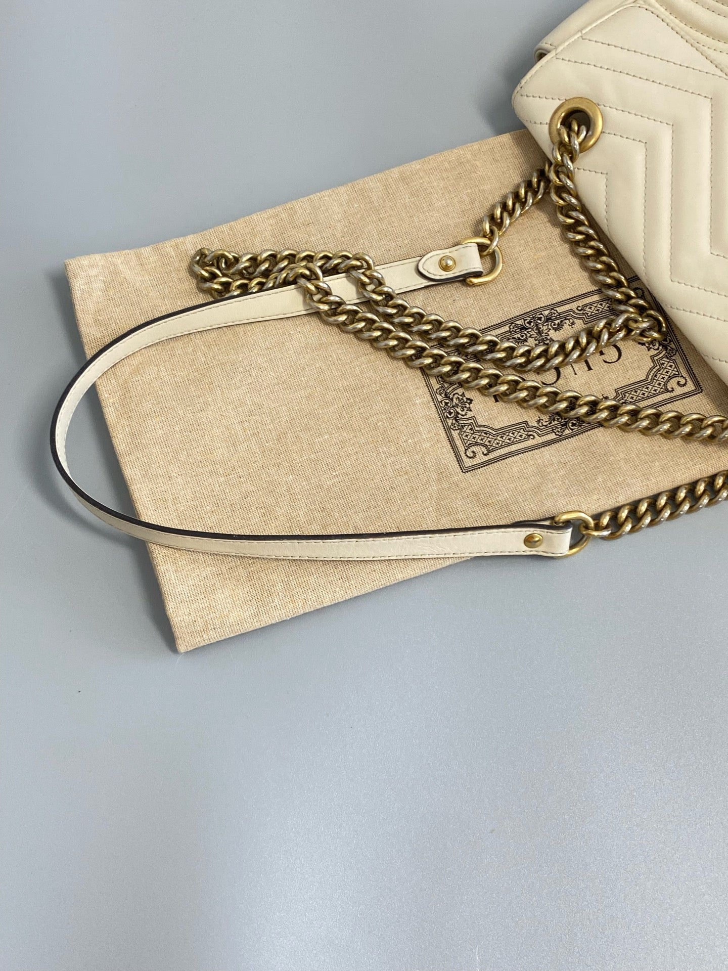 Gucci GGMarmont Collection Small Shoulder Bag Metal White 443497AABZC1712