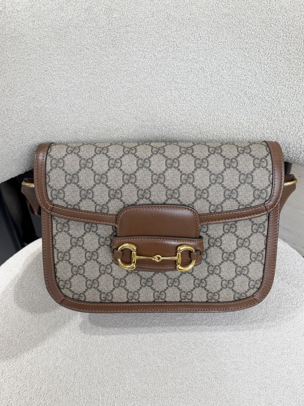 Gucci Canvas Brown Saddle Bag