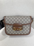 Gucci Canvas Brown Saddle Bag