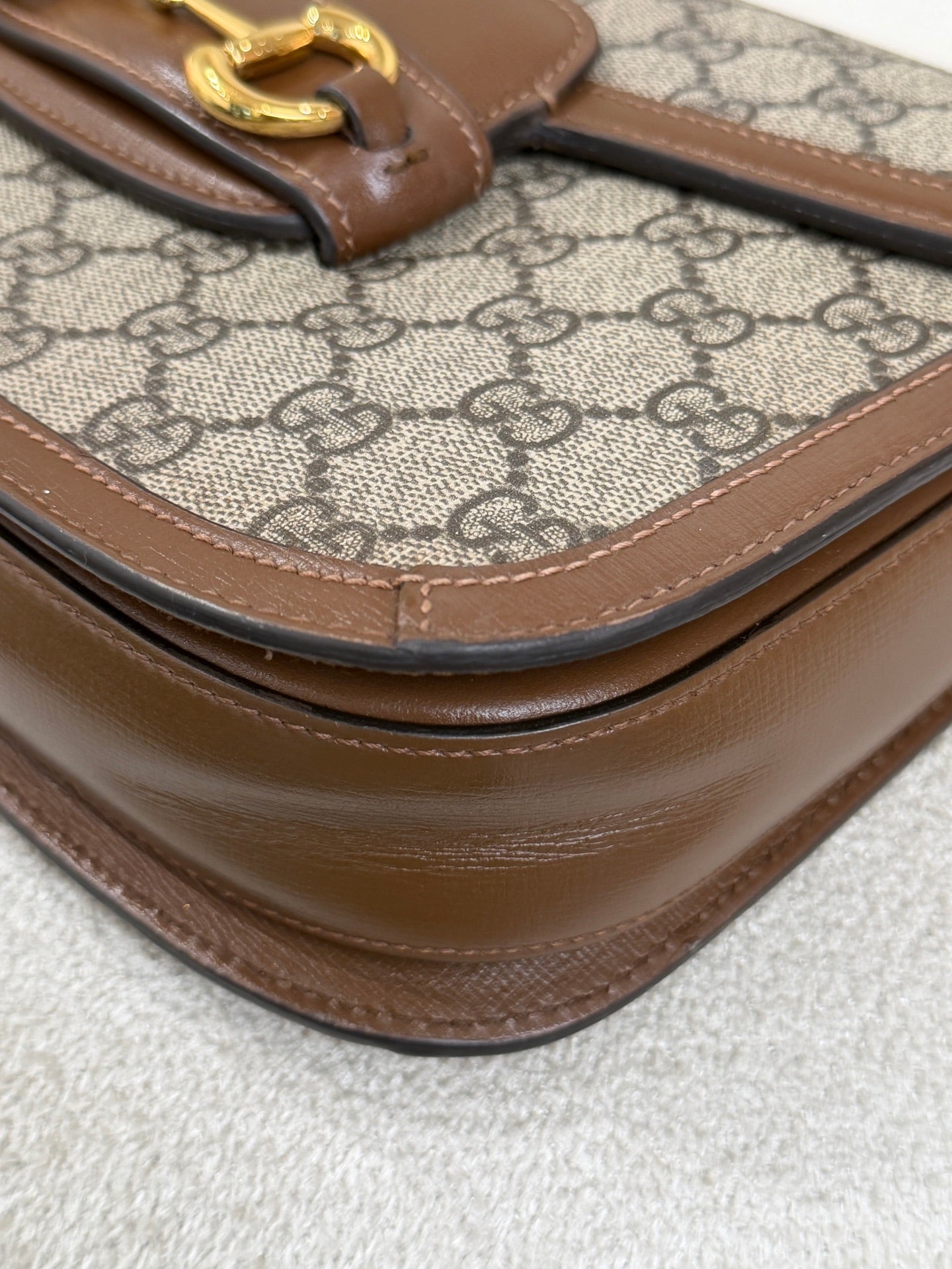 Gucci Canvas Brown Saddle Bag