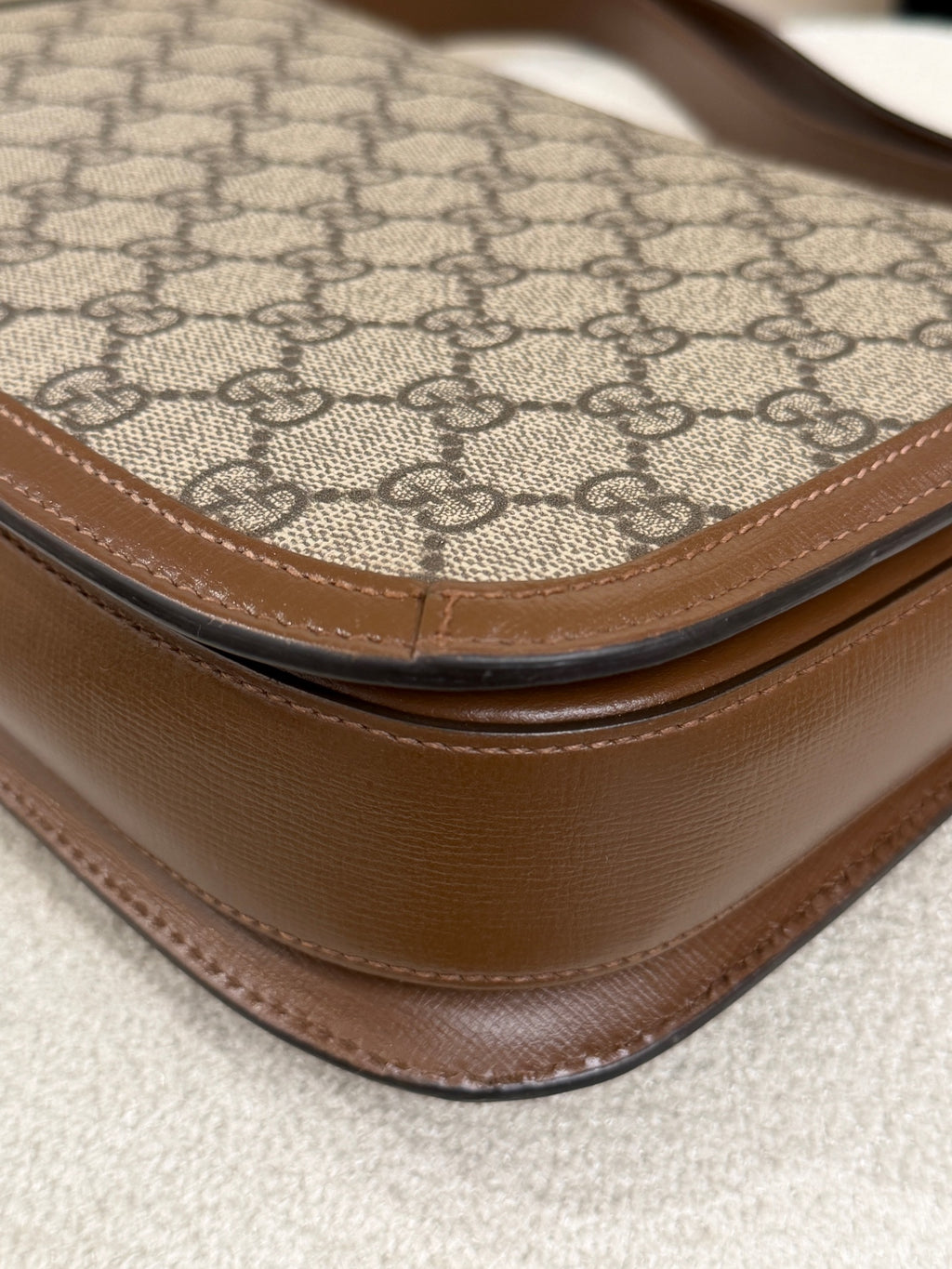 Gucci Canvas Brown Saddle Bag