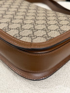 Gucci Canvas Brown Saddle Bag
