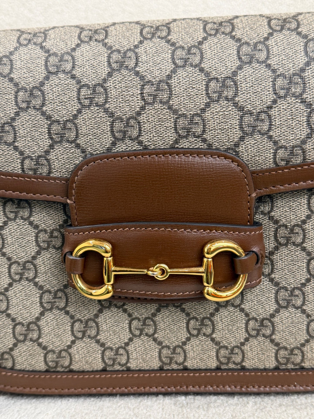 Gucci Canvas Brown Saddle Bag