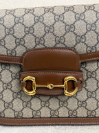 Gucci Canvas Brown Saddle Bag