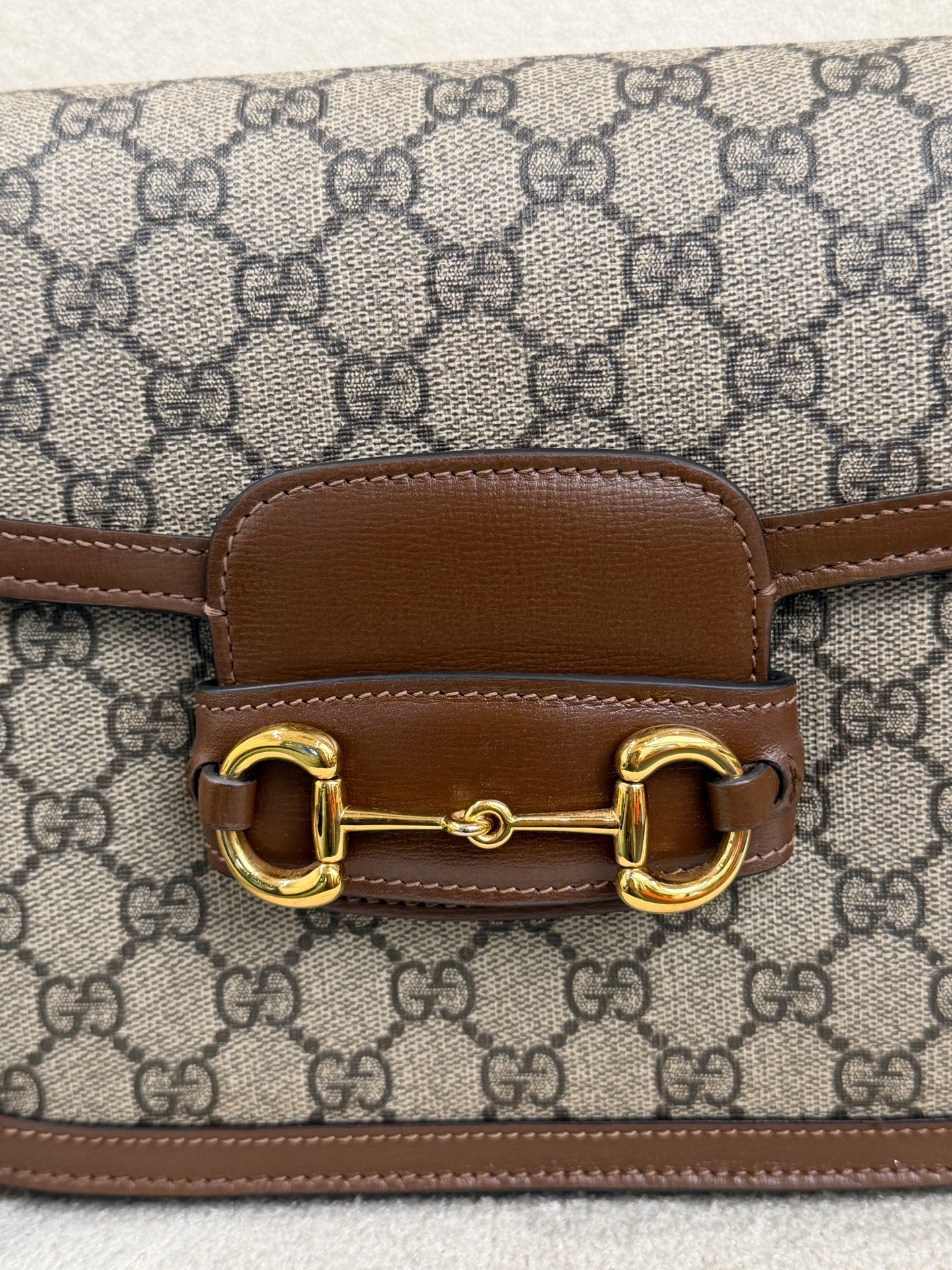 Gucci Canvas Brown Saddle Bag