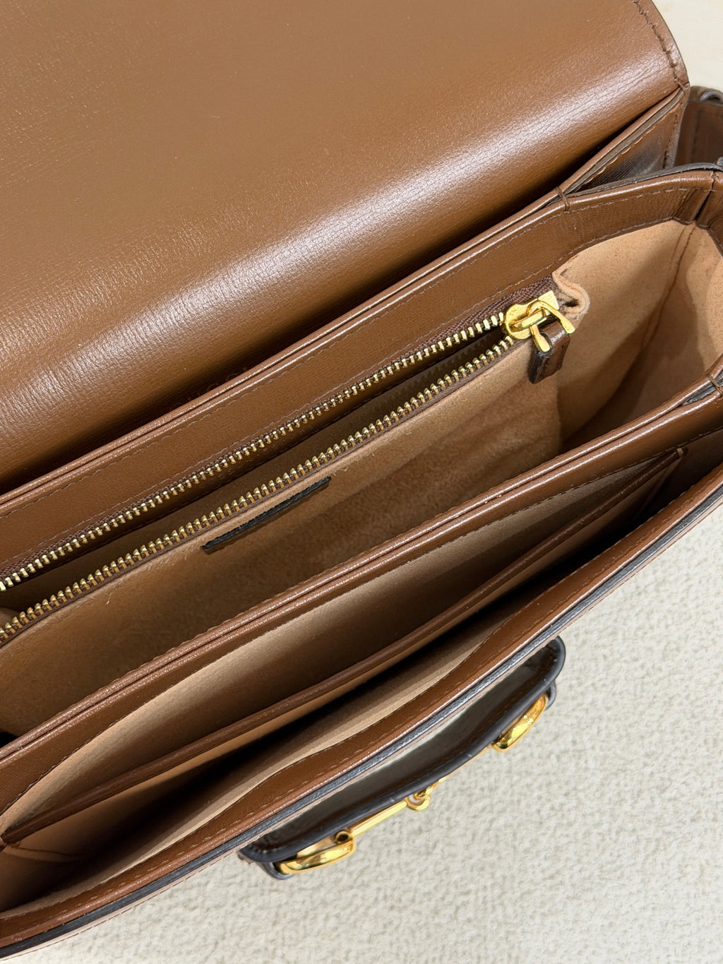 Gucci Canvas Brown Saddle Bag