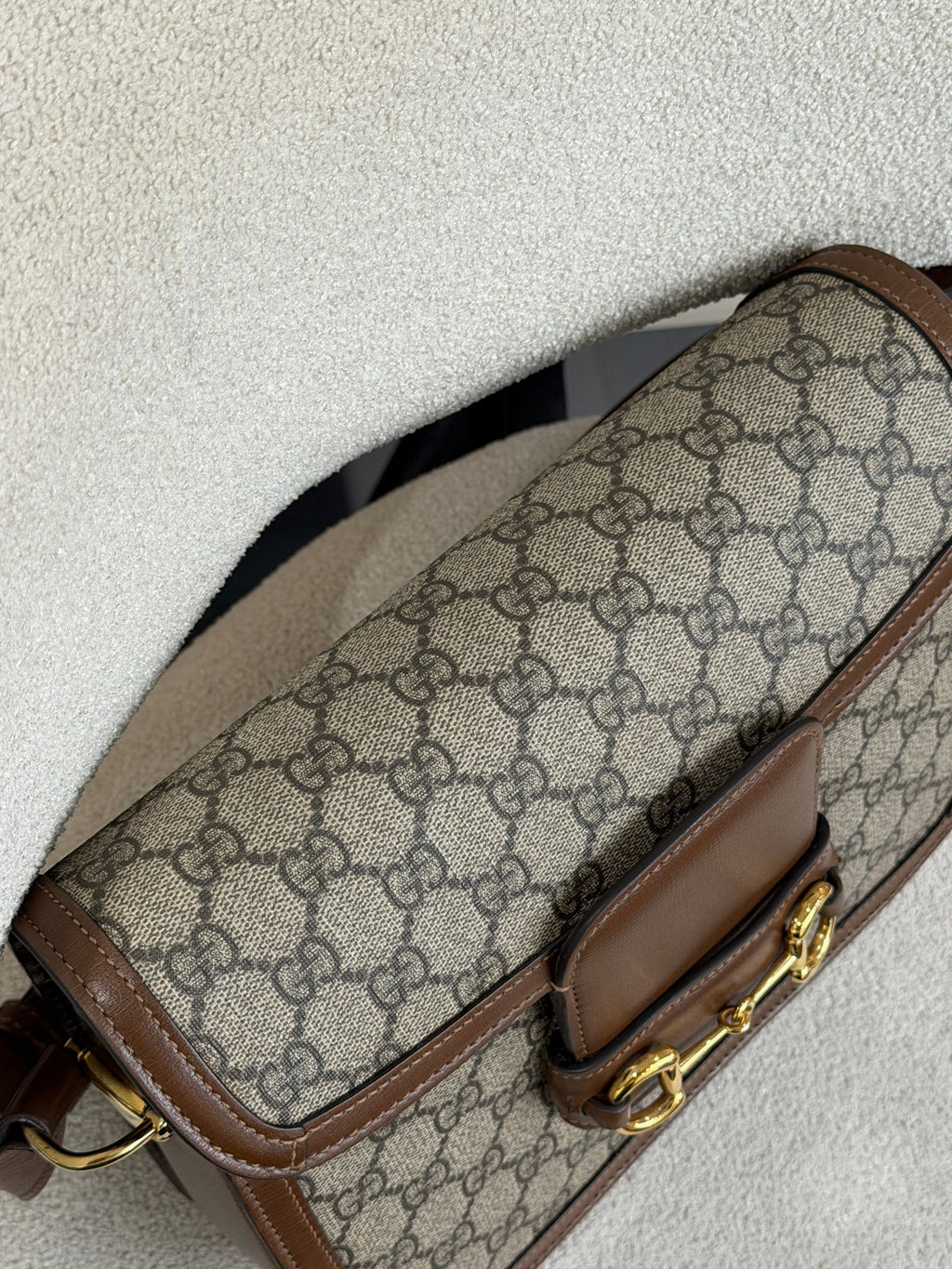 Gucci Canvas Brown Saddle Bag