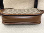 Gucci Canvas Brown Saddle Bag