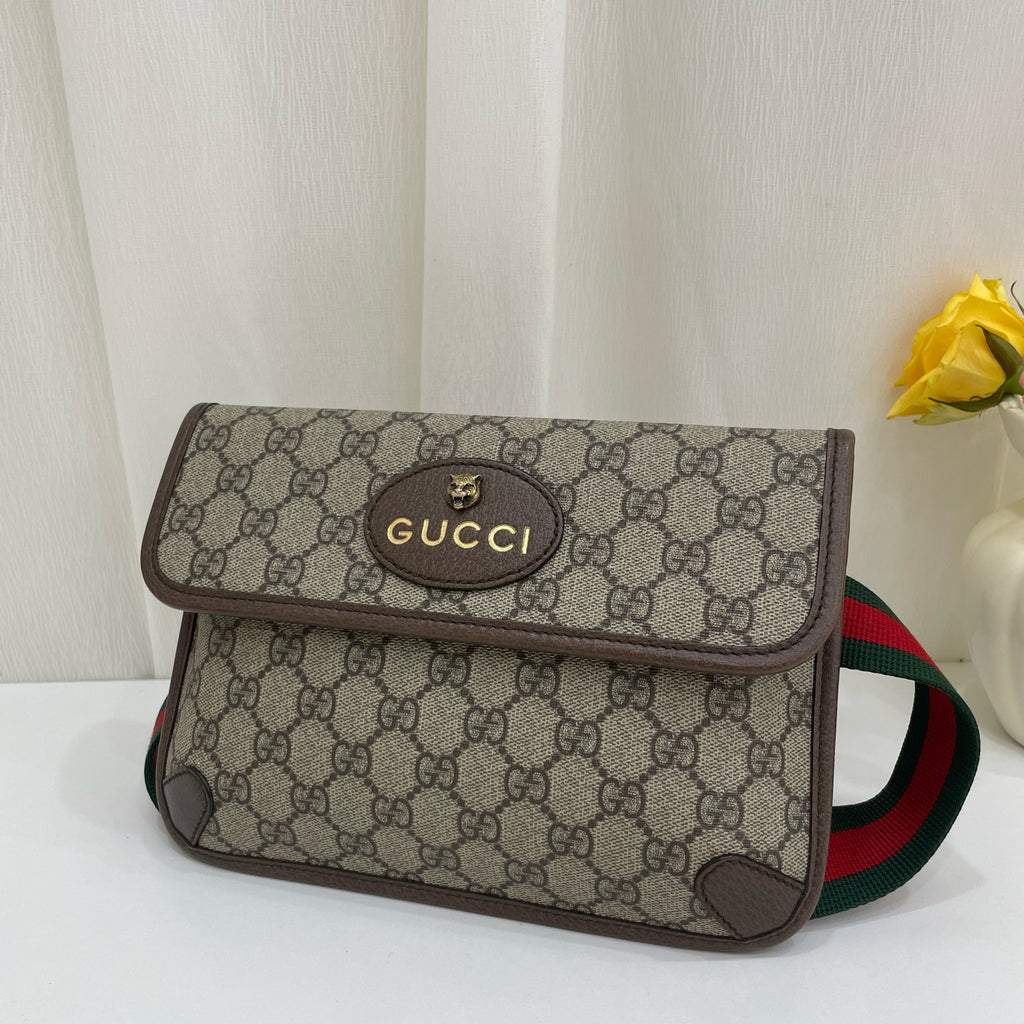 Gucci Canvas Brown Belt Bag & Fanny Pack