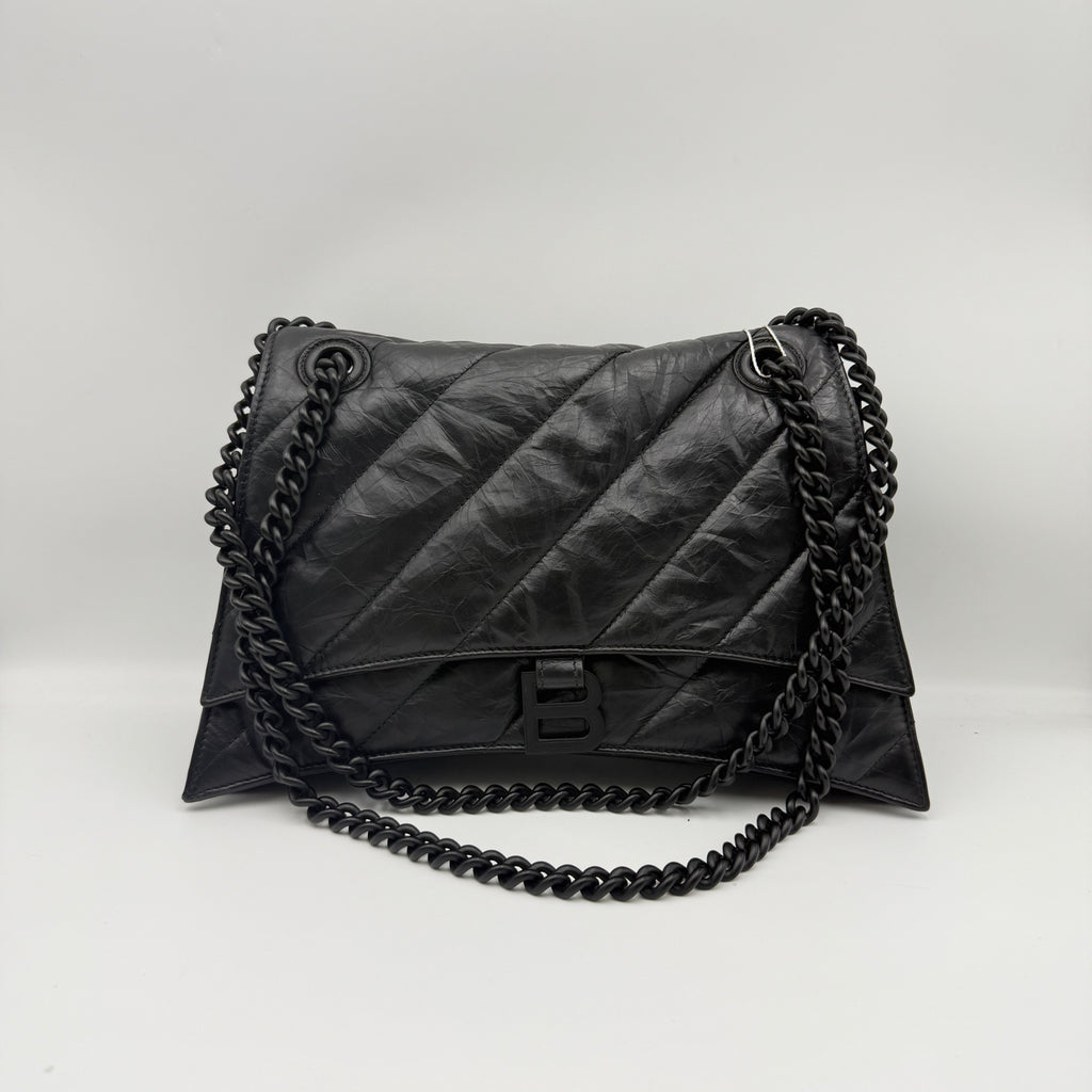 Balenciaga CRUSH Leather Black 31.0 cm long x 19.8 cm high x 6.9 cm wide 716393210IY1000