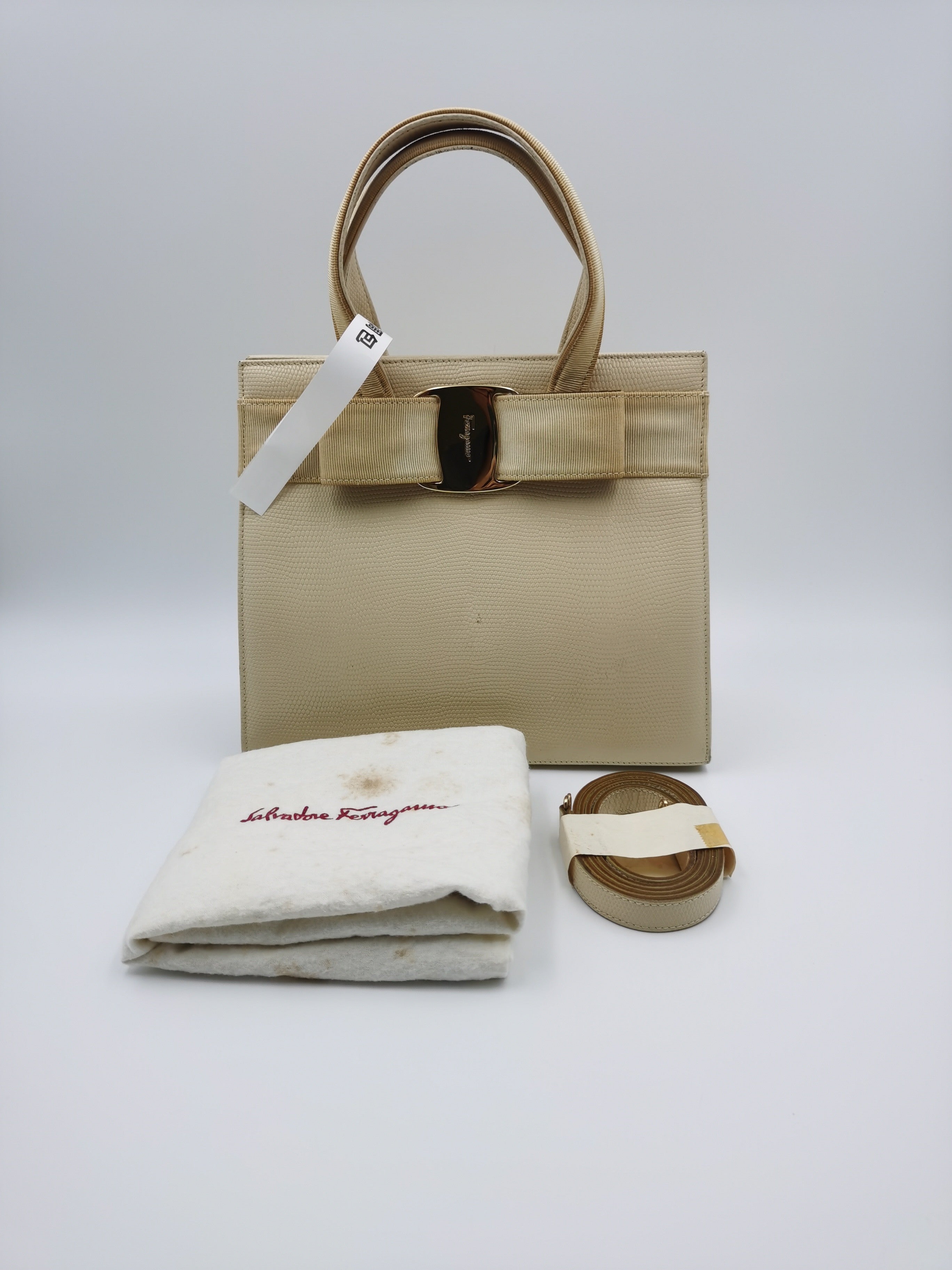 Salvatore Ferragamo Beige Satchel
