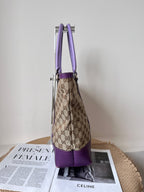 Gucci Leather Purple Tote