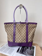 Gucci Leather Purple Tote