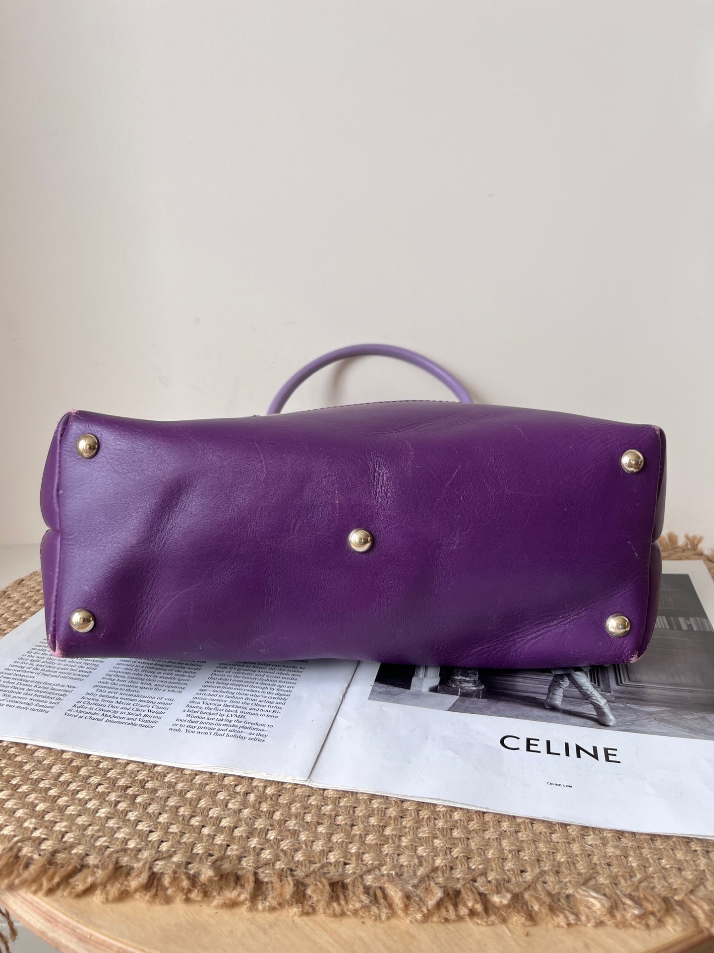 Gucci Leather Purple Tote