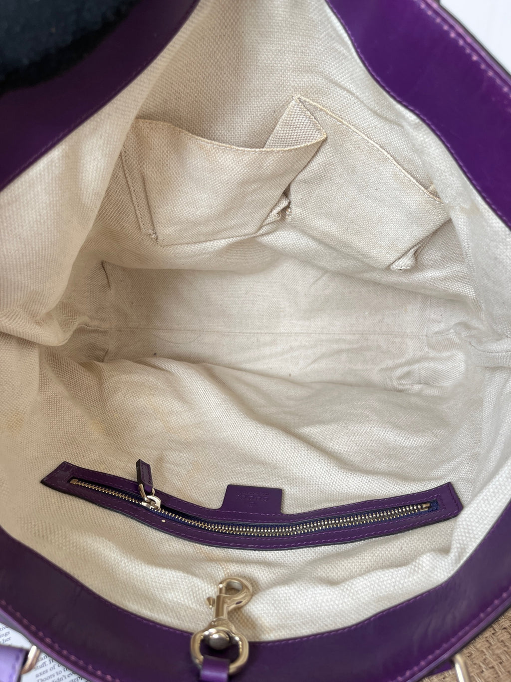 Gucci Leather Purple Tote