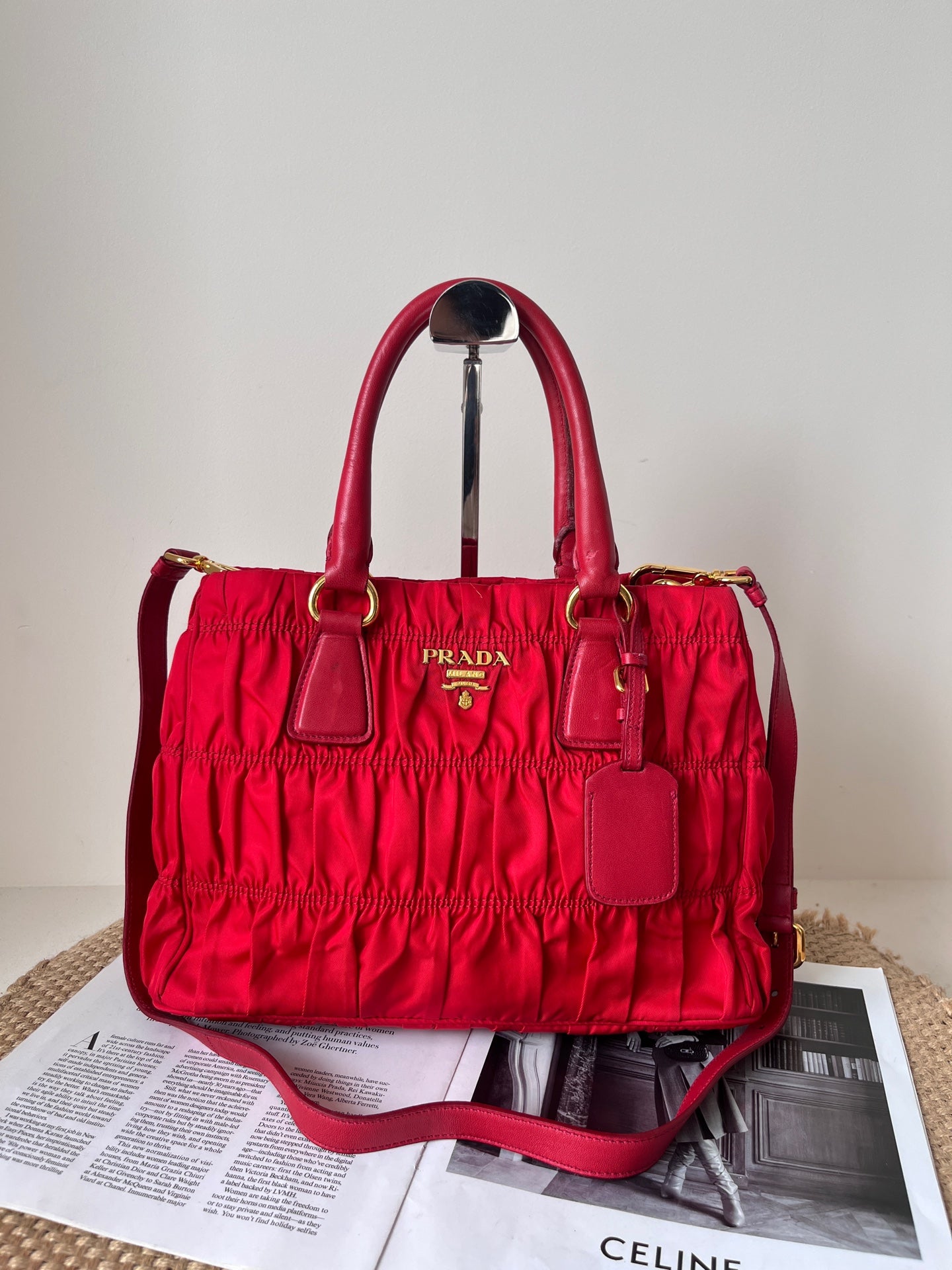Prada Cordura Red Satchel