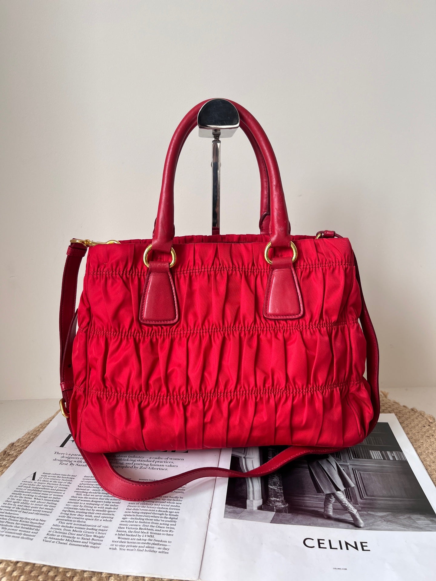 Prada Cordura Red Satchel