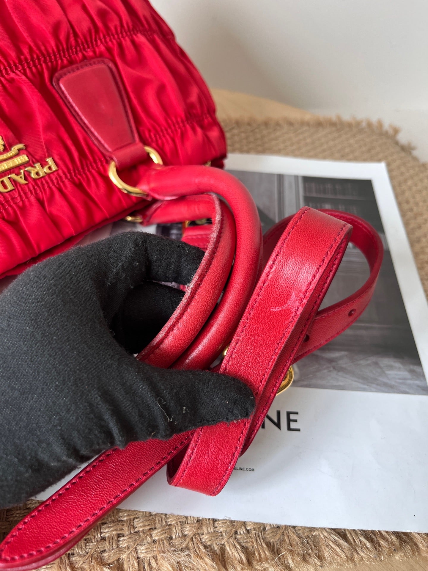Prada Cordura Red Satchel