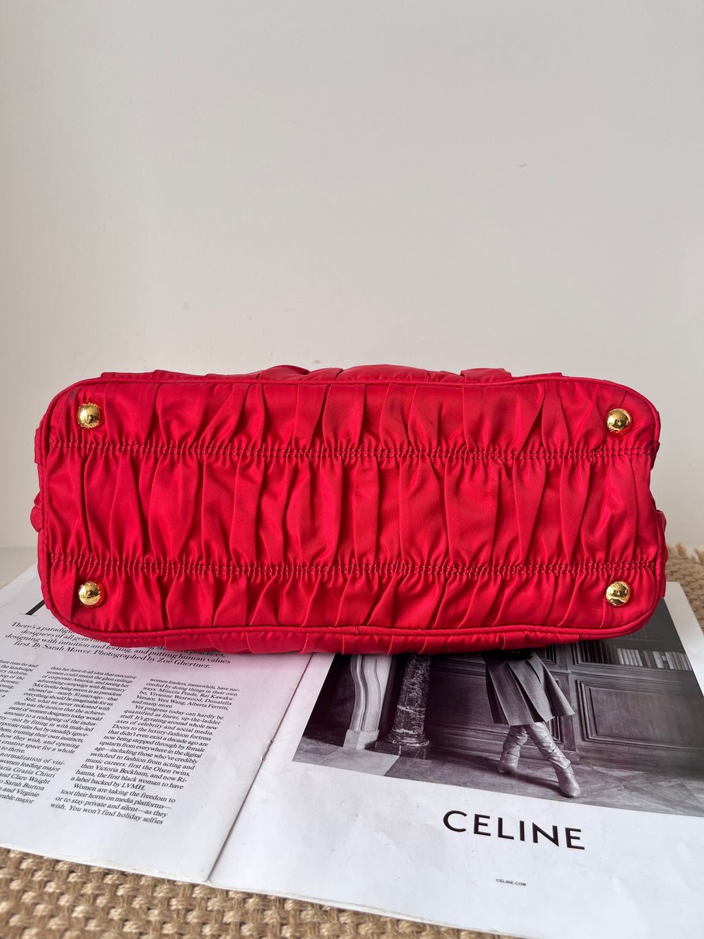 Prada Cordura Red Satchel