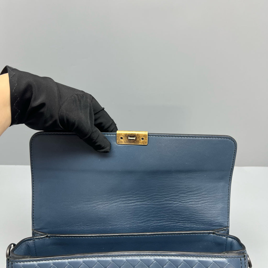 Bottega Veneta Blue Messenger Bag