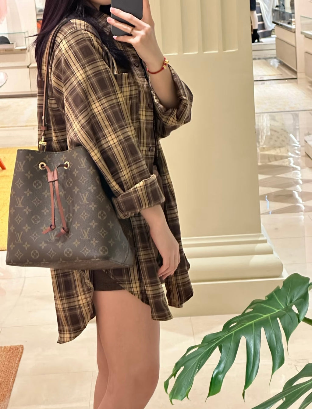 Louis Vuitton Brown Bucket & Drawstring Bag
