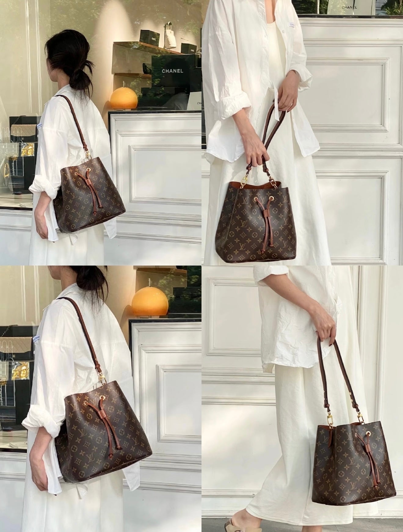 Louis Vuitton Brown Bucket & Drawstring Bag