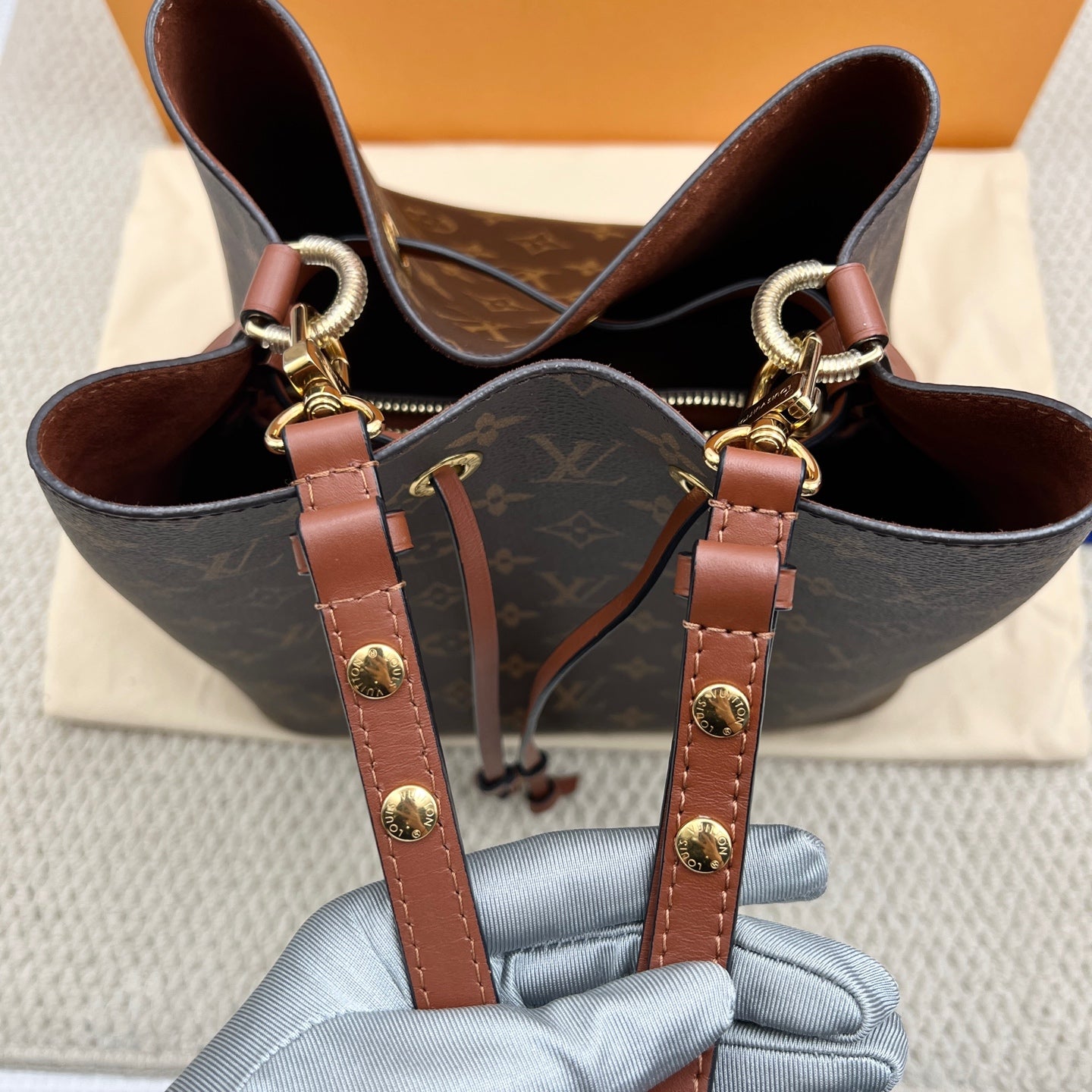 Louis Vuitton Brown Bucket & Drawstring Bag