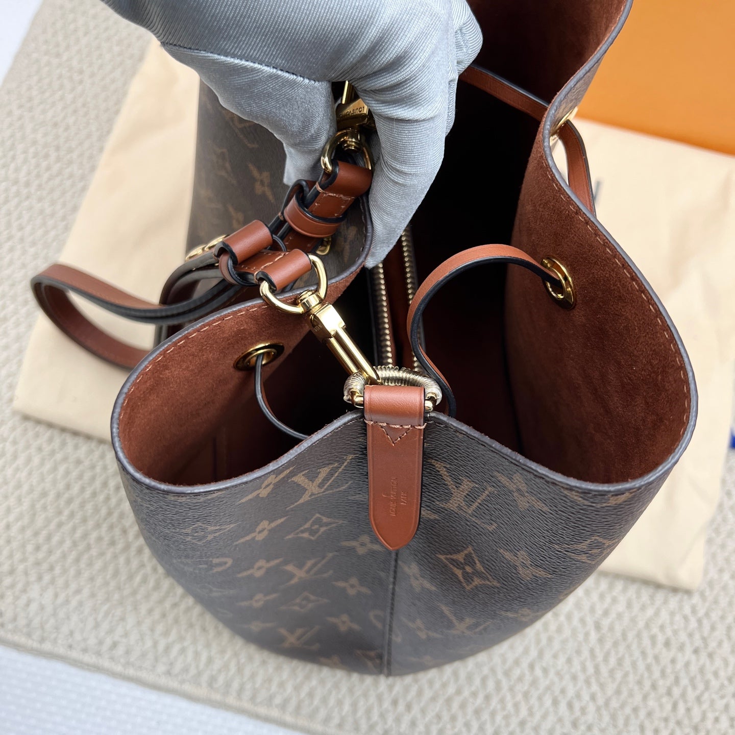 Louis Vuitton Brown Bucket & Drawstring Bag