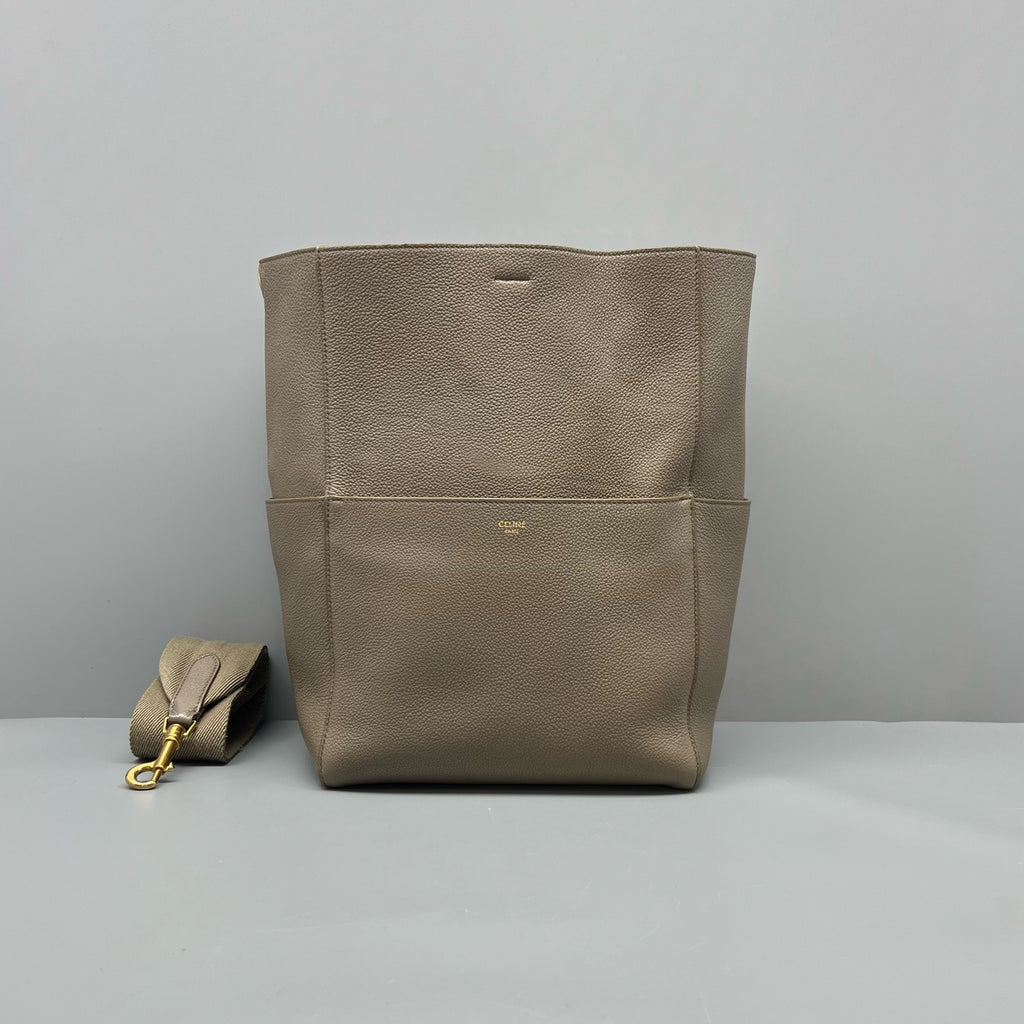 Celine Gray Bucket & Drawstring Bag