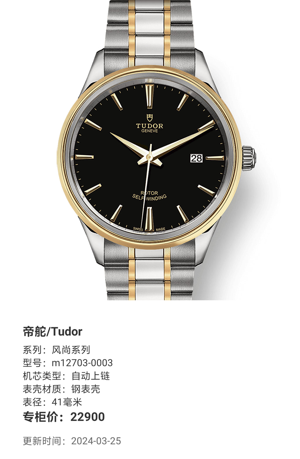 Tudor Fashion Series 41 millimeters m12703-0003