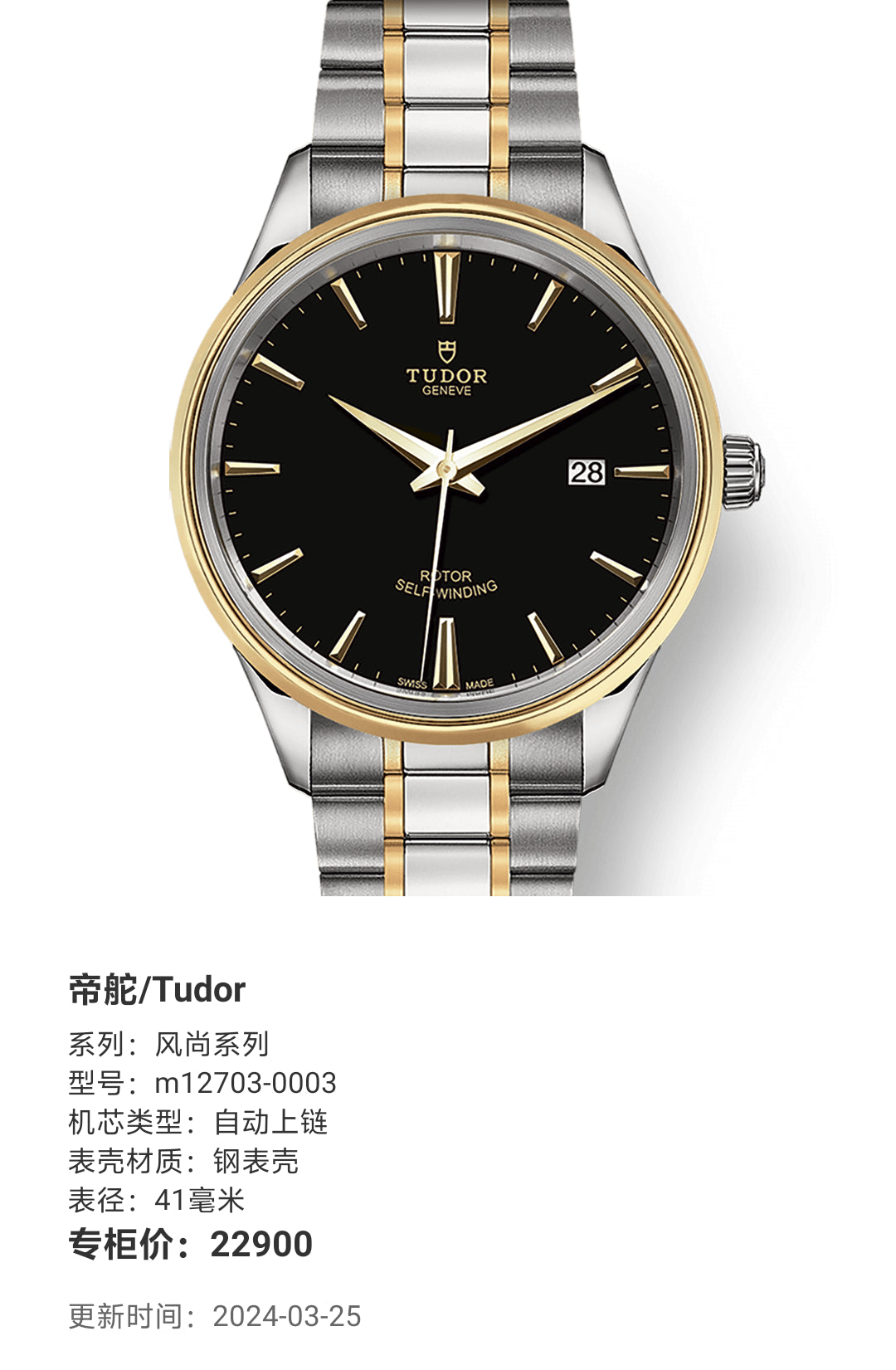 Tudor Fashion Series 41 millimeters m12703-0003