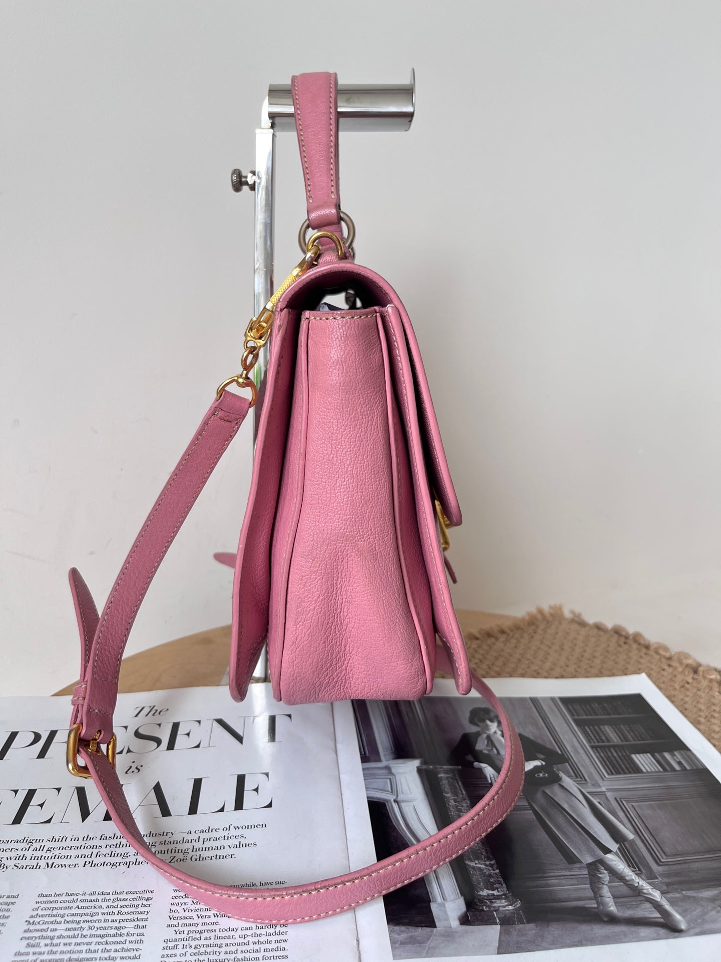 Miu Miu Leather Pink Messenger Bag
