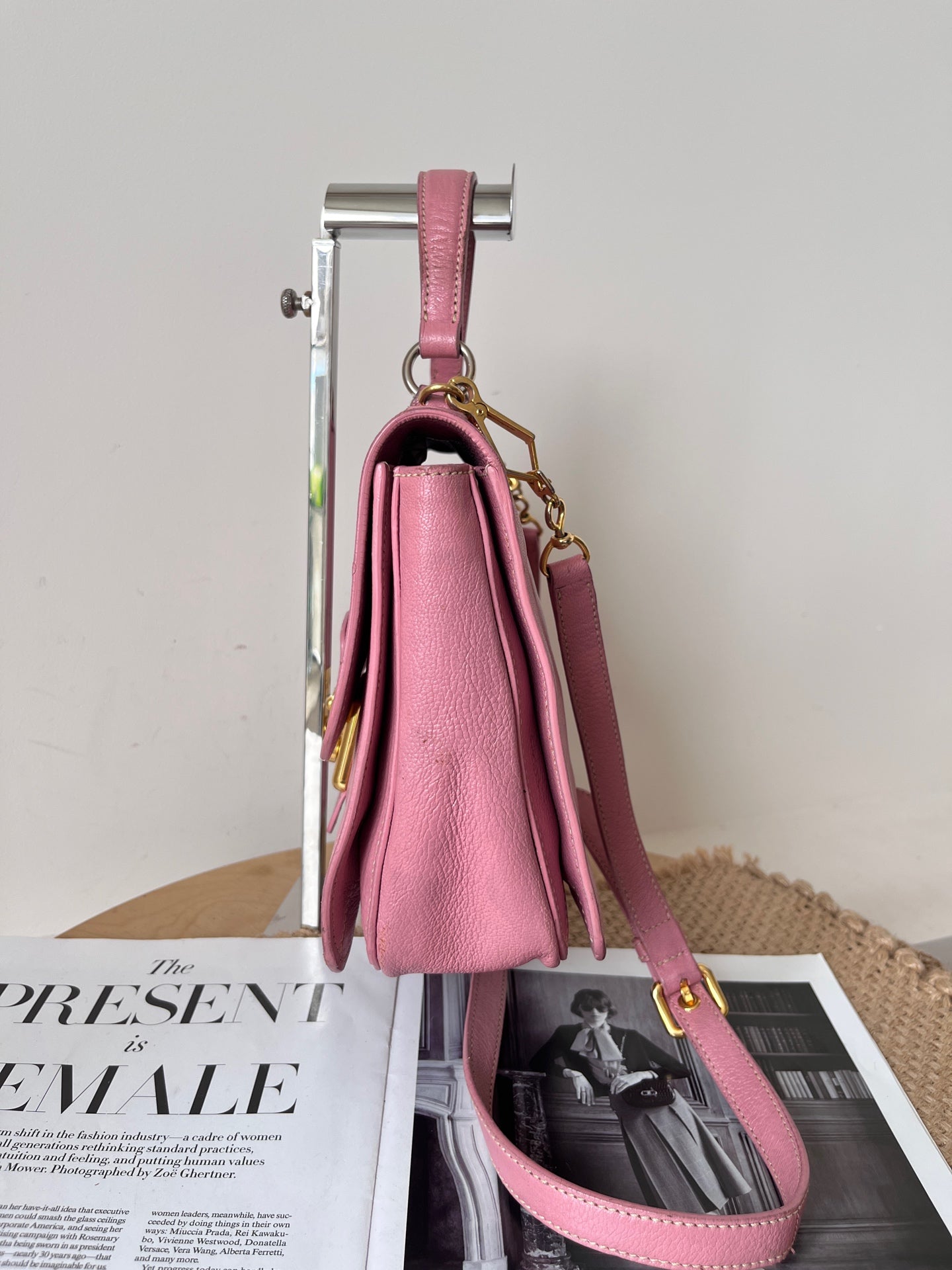 Miu Miu Leather Pink Messenger Bag