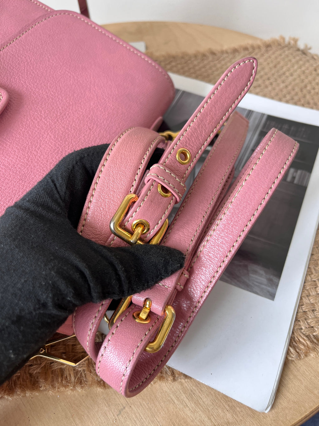 Miu Miu Leather Pink Messenger Bag