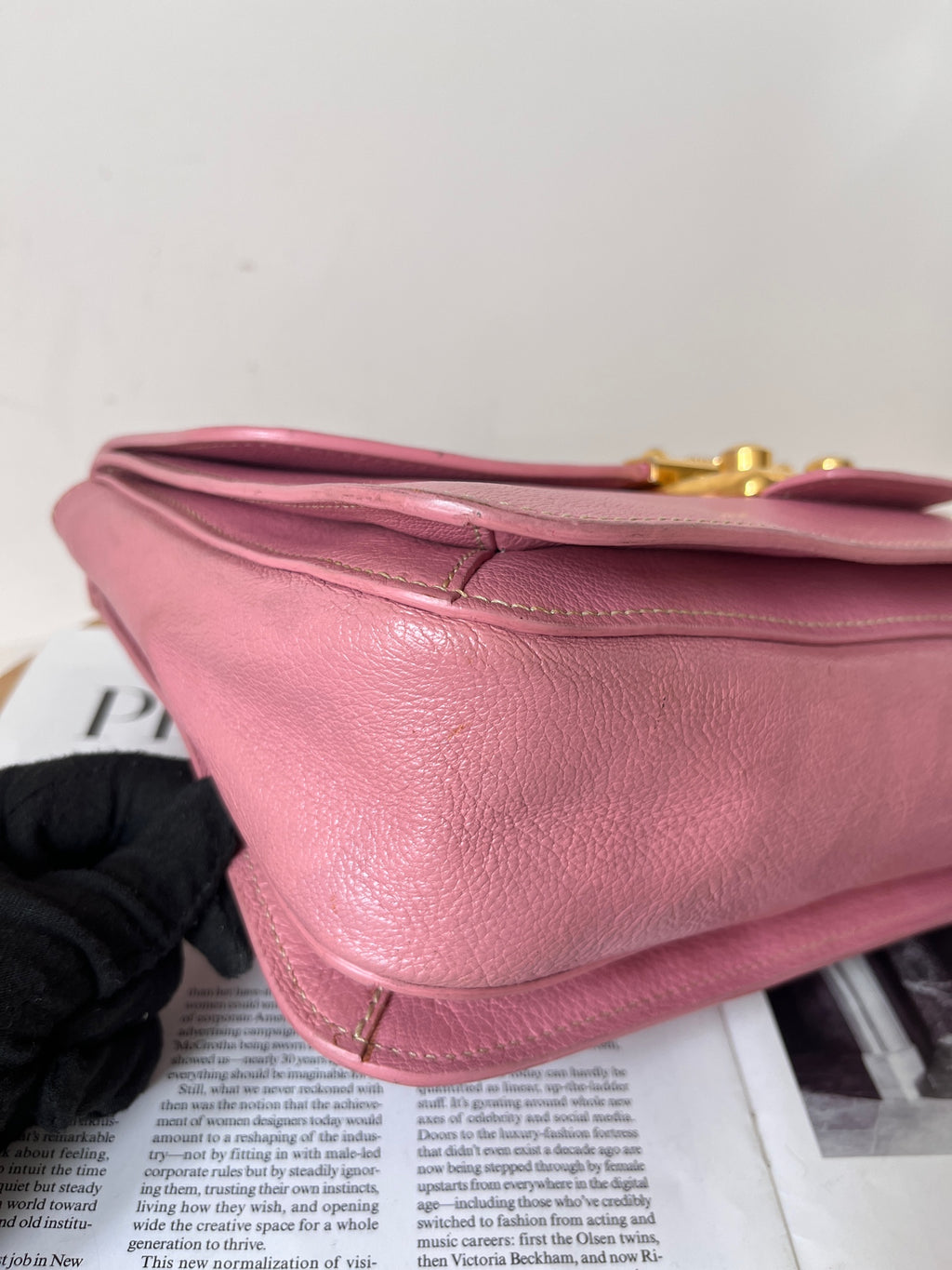 Miu Miu Leather Pink Messenger Bag