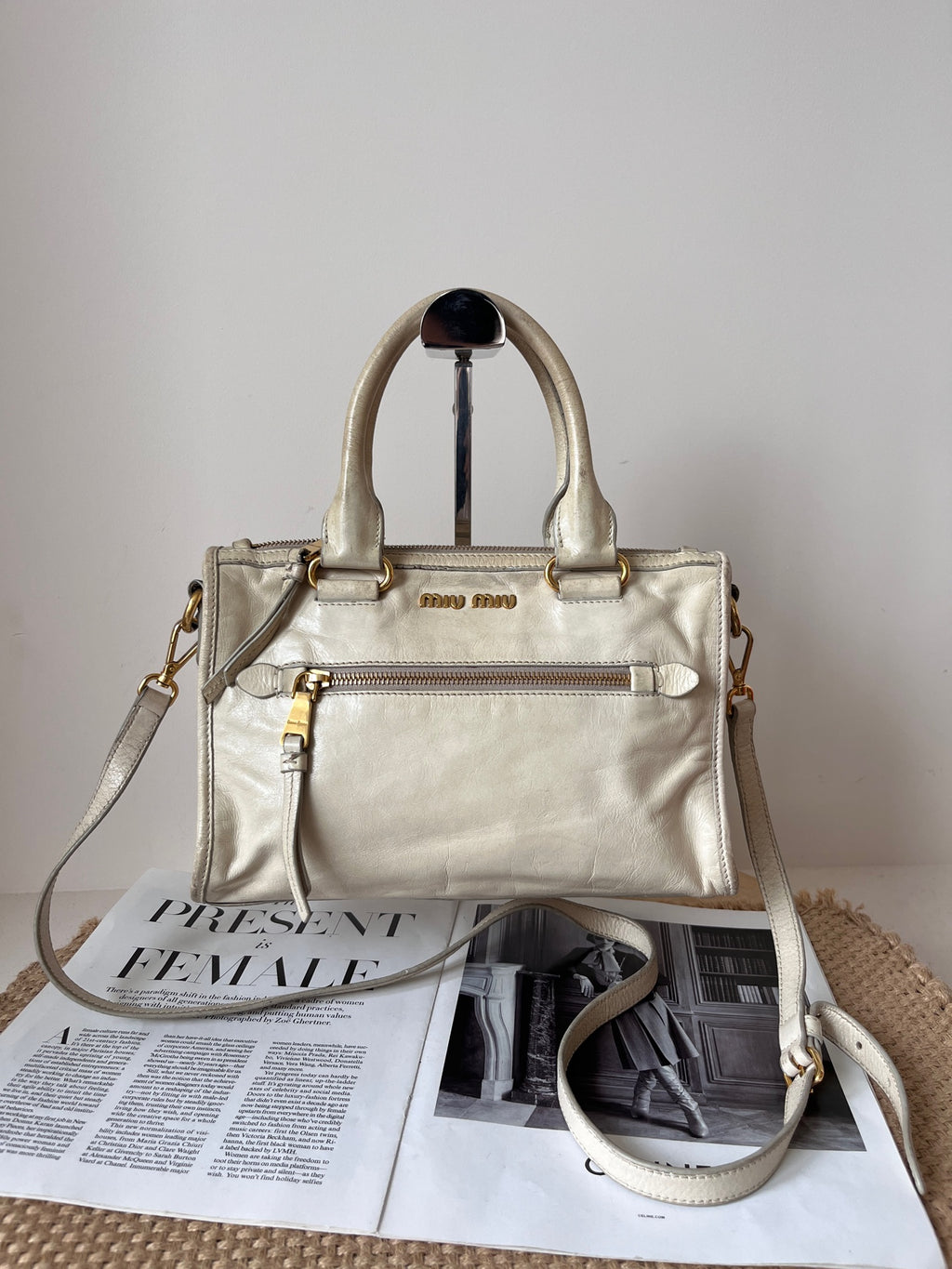Miu Miu Leather Beige