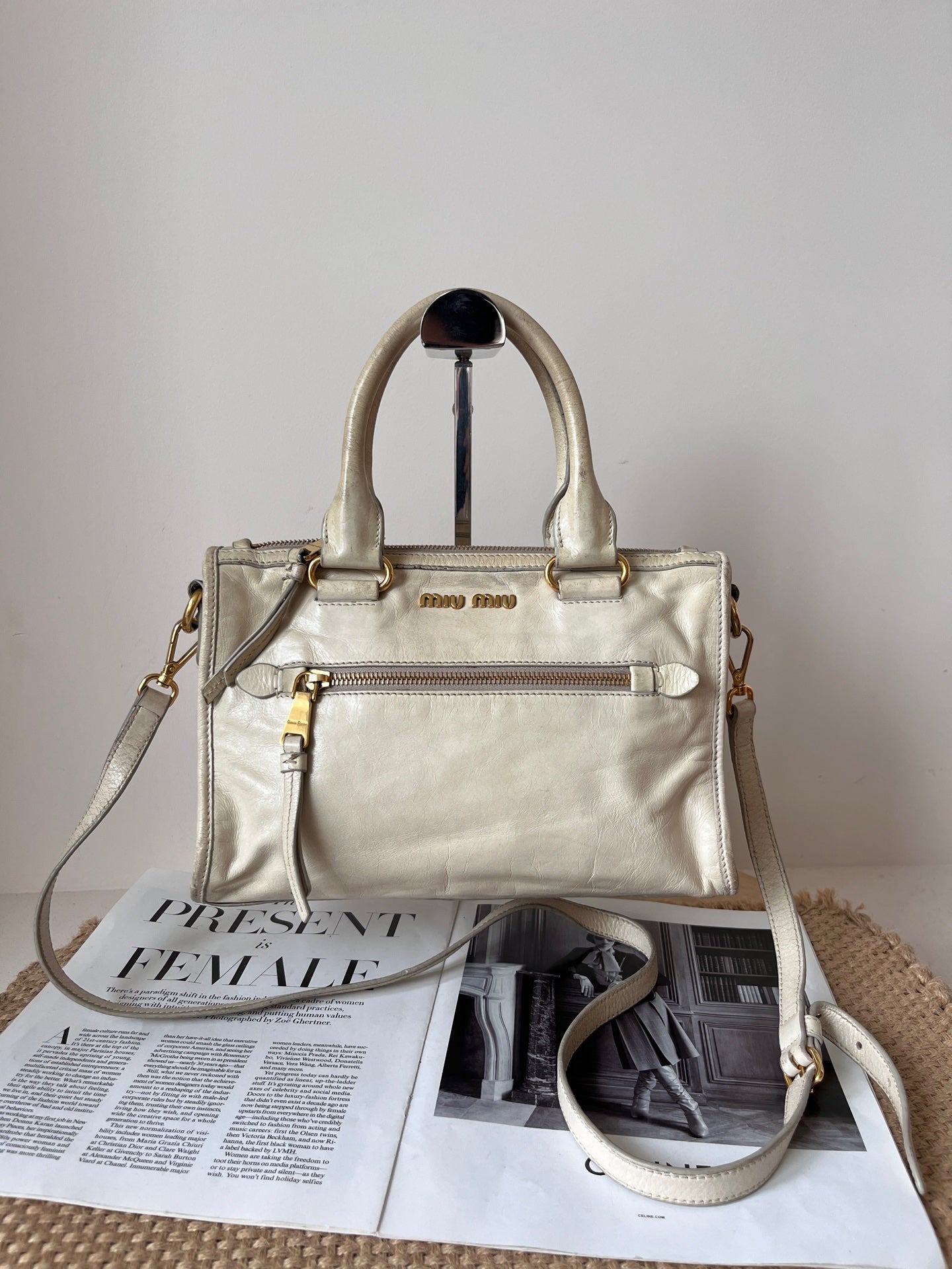 Miu Miu Leather Beige