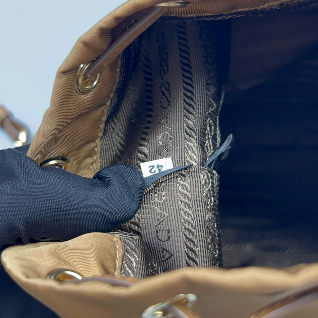 Prada Cordura Brown Clutch
